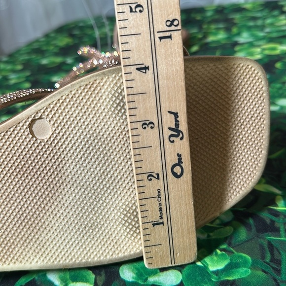 Mariella Rhinestones Glitter Toe Ring Sandals made in Italy size 9 1/2 Rose Gold - Picture 15 of 16